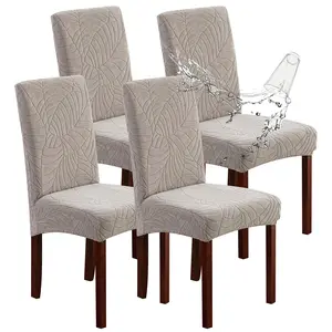 A Set of 4/2 Pcs Stretch Jacquard Dining Chair Slipcovers,Waterproof Chair Covers for Dining Room,Removable Washable Chair Protector for Kitchen,Hotel,Restaurant,Christmas Gifts,Hand Tools Kits