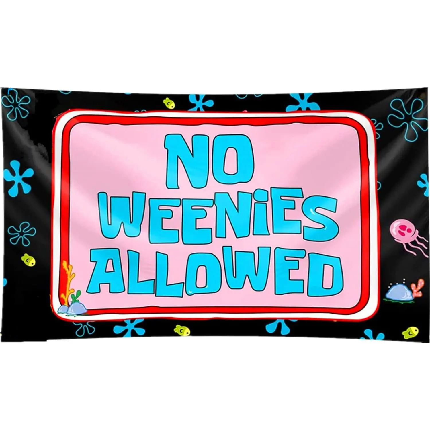 "No Weenies Allowed Print Statement Banner Tapestry - 60x40in Durable Lightweight Polyester Wall Tapestry, Man Cave Home Supplies, Vivid Color Dorm Wall Hanging, Festive Backdrop Gift", Durable Decorative Tapestry