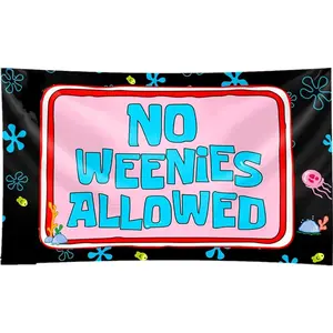 No Weenies Allowed Tapestry 60x40inch,Man Cave Wall Hanging,Vivid Color,Durable Polyester Banner for College Dorm Room Decor,Gift,Tailgates