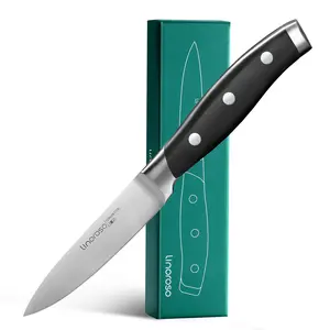 Linoroso Paring Knife 3.5 inch Small Kitchen Fruit Knife with Elegant Gift Box, Sharp Forged German Carbon Stainless Steel Fruit Knife, Full Tang, Ergonomic Handle-Classic Series Knives Blade