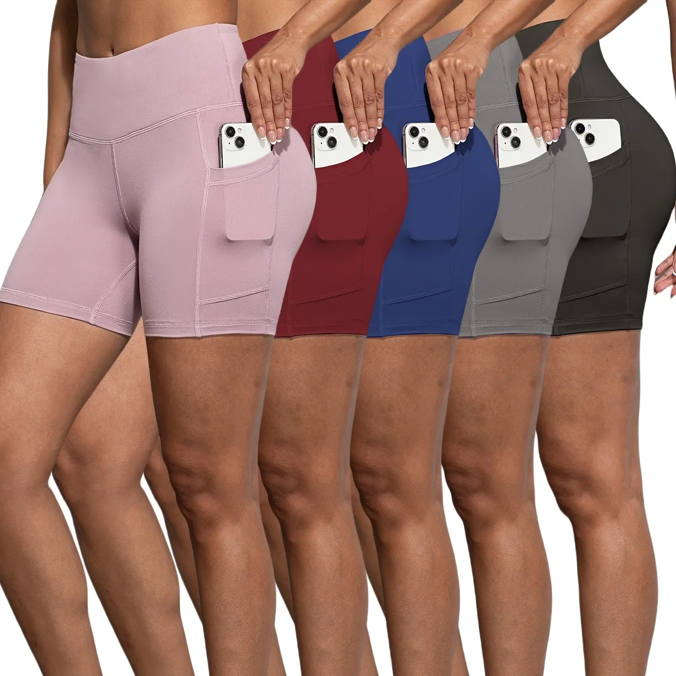 5Pcs (Black + Gray+ Pink + Blue + Red)