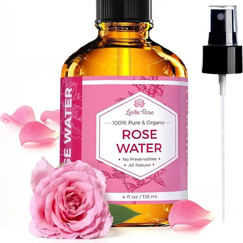 Leven Rose Moroccan Rosewater Spray for Skin Redness & Pore 4oz –Fragrance-Free Skin Cleanser for Sensitive Skin -Toner with Glycerin for Moisturizing