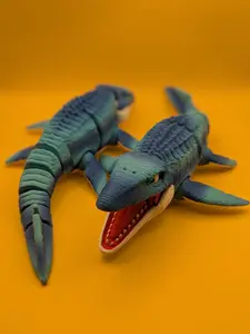 3D Printed Articulated Mosasaurus Collectible | Blue & Teal Multicolor | Medium or Large Size