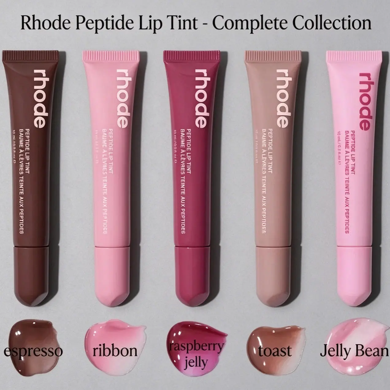 Shades Rhode Peptide Lip Tint 10ml, Hydrating Natural Gloss Lip Balm Tint, Long-Lasting Moisturizing Lip Color, Nourishing Everyday Lip Makeup for Girls – 1-3 Pack