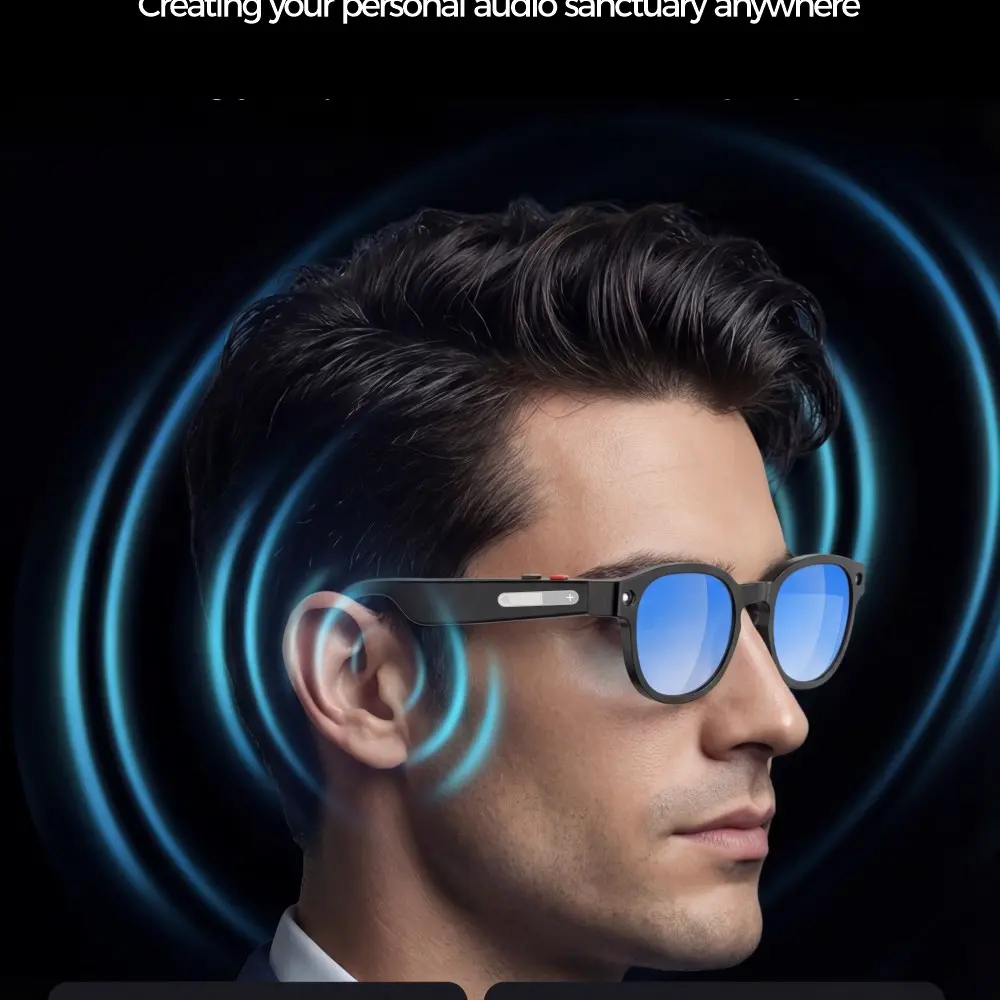 Aimb-S1 Ai Smart Glasses, 1080P Stabilized Recording, 5mp Camera, Open Earbud Audio, Voice Assistant, 110 Languages Real-Time Translation, Ai Smart Sunglasses