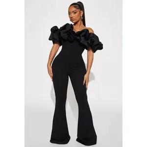 Ruffle Affair Jumpsuit - Black