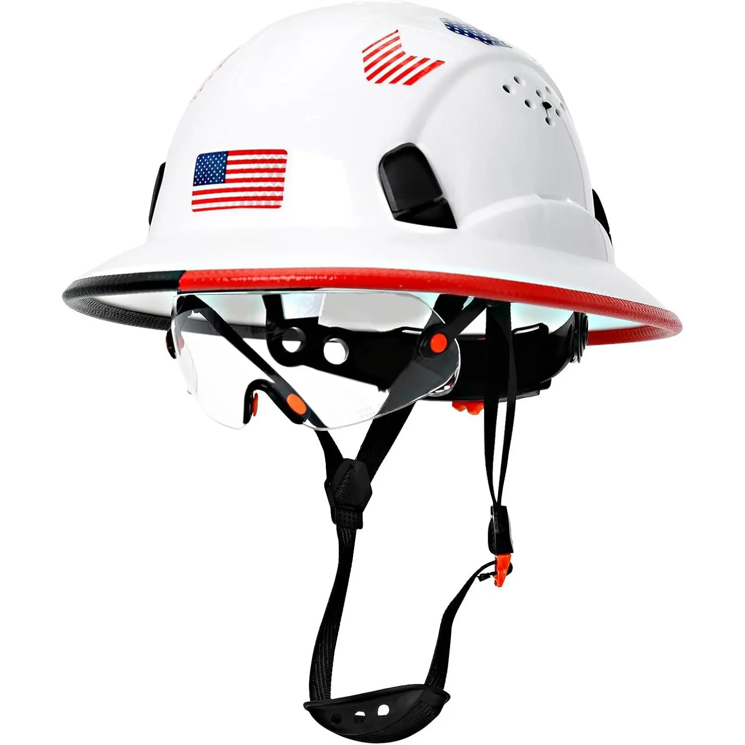 White Construction Hard Hat with Clear Visor