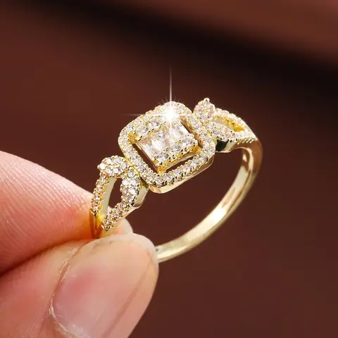 Artificial Crystal & Rhinestone Decorated Ring, Vintage Crystal Ring, Unique Rings, Beautiful Rings, Jewelry for Party, Accessories for Women, Birthday Gift Jewelry