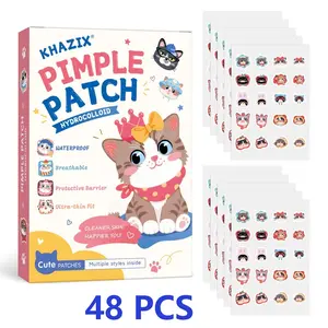 48 PCS, BeautifulStart, Cute Cat‑Shaped Hydrocolloid Pimple Patches, Waterproof Breathable Blemish Stickers, Makeup‑Friendly Spot Covers for Teenagers Daily Facial Care