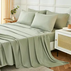 Queen Sheets Set 6 Piece,Hotel Luxury Super Soft 1800 Series Microfiber Queen Bed Sheets Set-Wrinkle Free & Breathable-14 Deep Pocket Sheets for Queen Size Bed, Sage Green