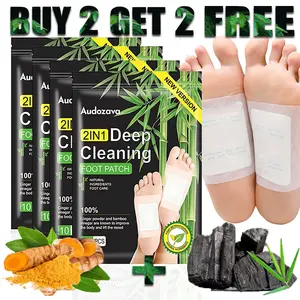 [Buy 2 Get 2 Free] 40/20pcs Detox Patches for Feet, Natural Bamboo Charcoal, Stress Relief & Better Sleep SupportDeep Foot Care with Herbal Healthcare Solution Wellness Therapy & Fitness Ginger & Vinegar Detox Foot Patches Toxin Removal.