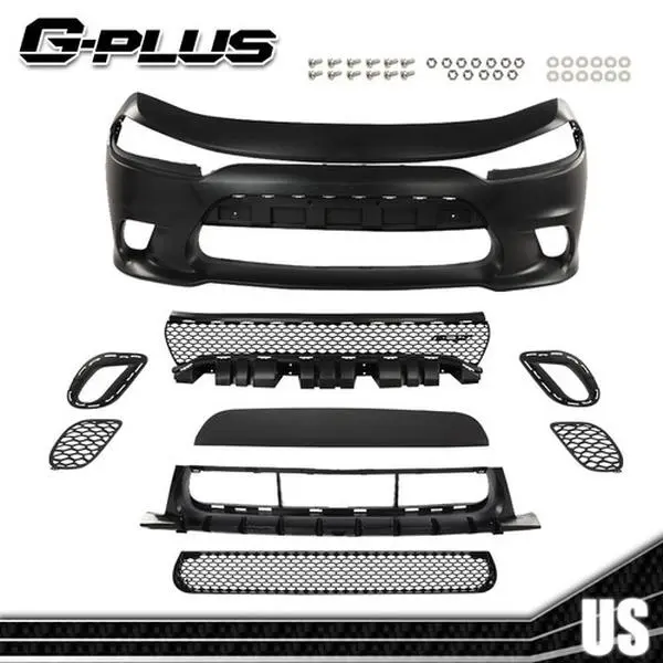 Fit For 15-23 Dodge Charger SRT Style Front Bumper Cover w/ Air Duct Grille