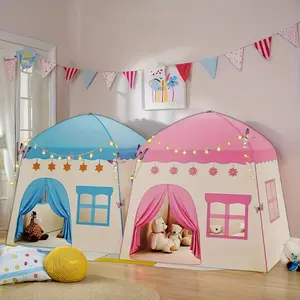 Tent Crawl Play Tent With Butterfly and Star Lights Kids Playtent Indoor Toddler Play Tent Large Outdoors For Kids Aged 3+ Toddler Teepee Play House With Windows