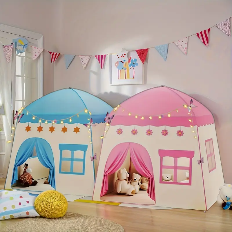Unisex Kids' Crawling Tent with Butterfly & Star Lights, Windows, Large Ample Space for Crawling, Safe Play Area for 3-4 Years Toddlers - Indoor/Outdoor Use
