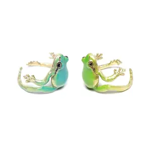 2 Pack Vintage Punk Animal Jewelry Gift - Adjustable Open Frog Shaped Ring, Delicate Tree Frog Design for Unique Style Lovers, Perfect for Any Occasion