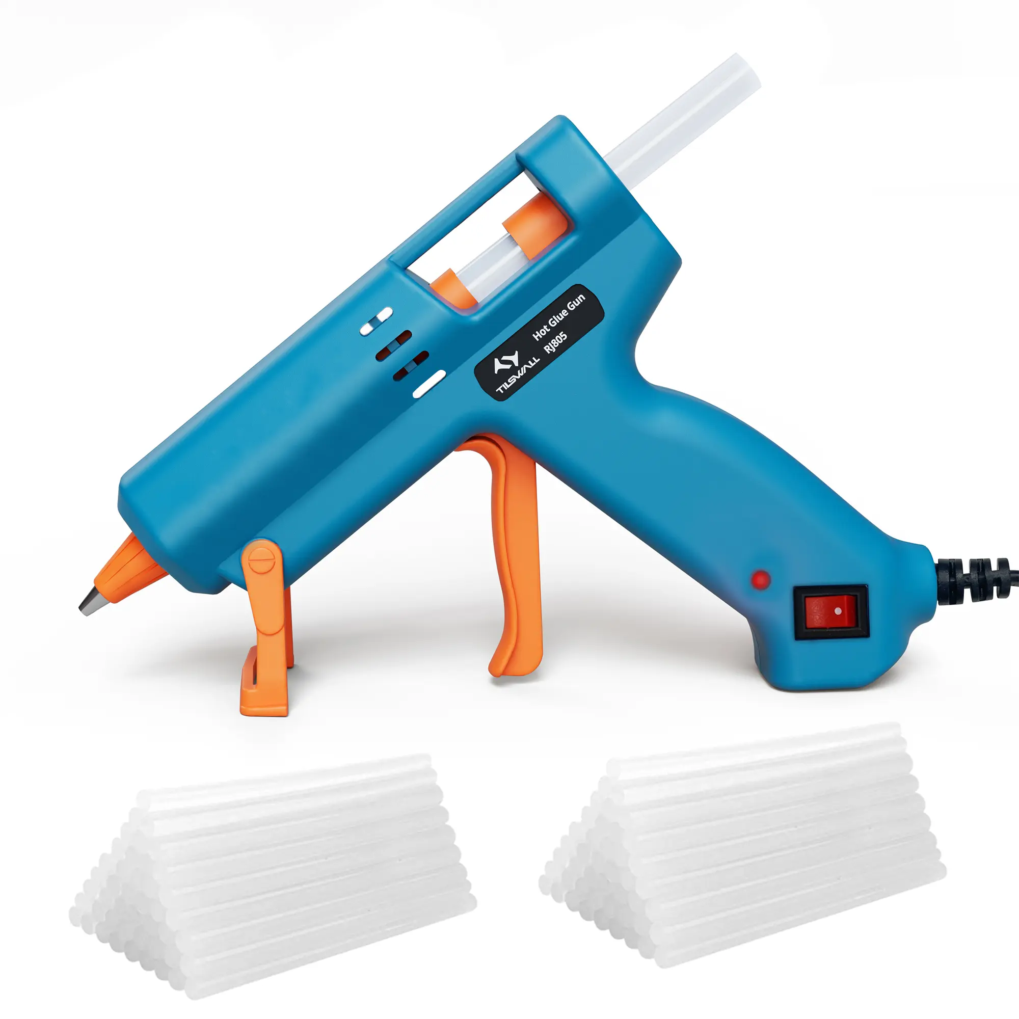 Tilswall Mini High Temp Hot Glue Gun Kit 50W Fast Heating Hot Melt Glue Gun With 30 Premium 130mm x7mm Glue Sticks For Craft DIY Household Fixes