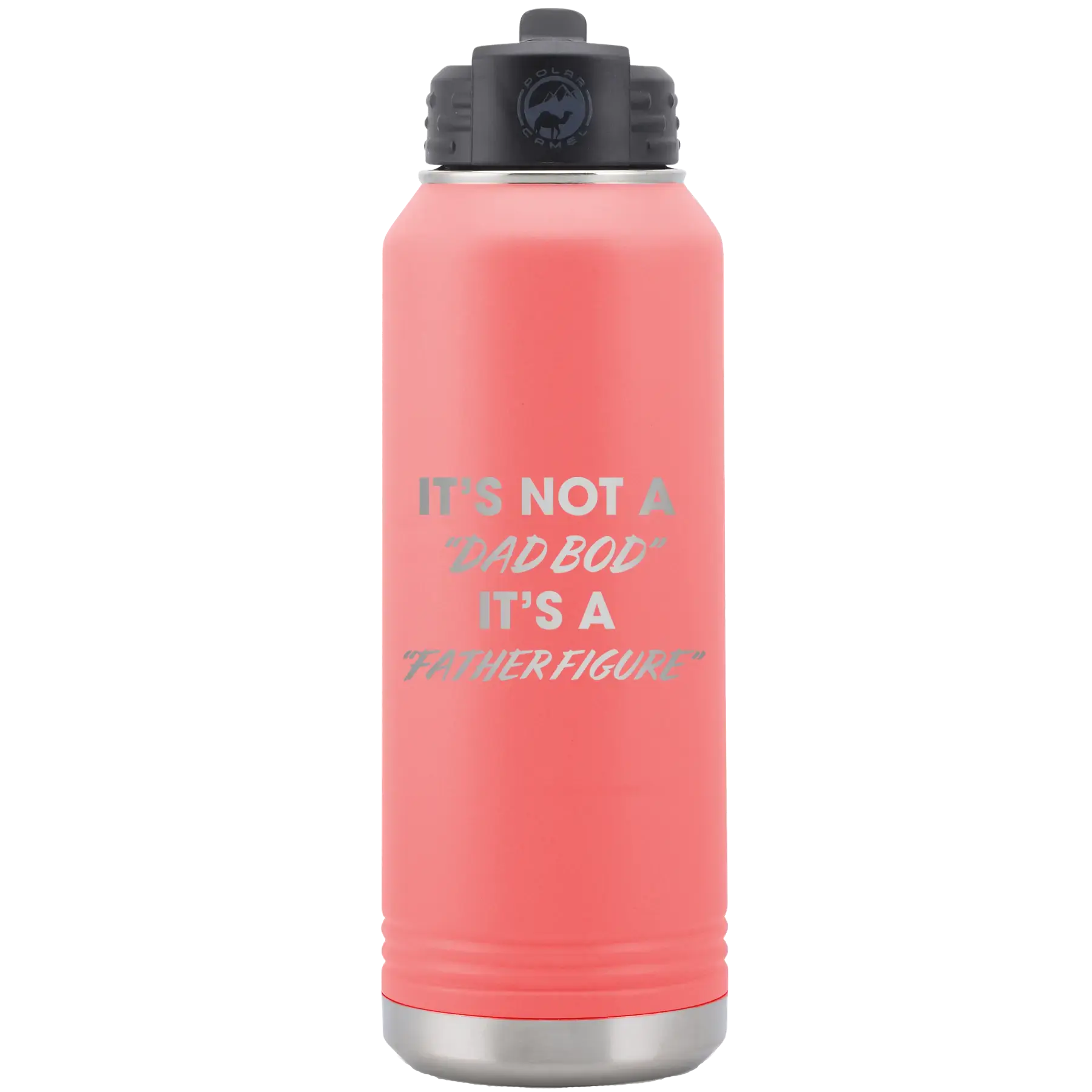 Personalized Dad Bod 32 oz Water Bottle - Coral