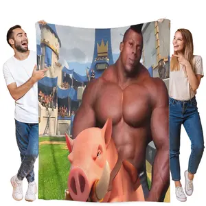 Hog Rider Design  Blanket - Super Soft Flannel All-Season Couch Throw, Heavy-Duty Warmth for Home, Office, Travel - Heavyweight Muscle & Hog Rider Print Perfect Gift for Gaming Fans & Lovers - Versatile Living Room Decor, Sofa Cover,