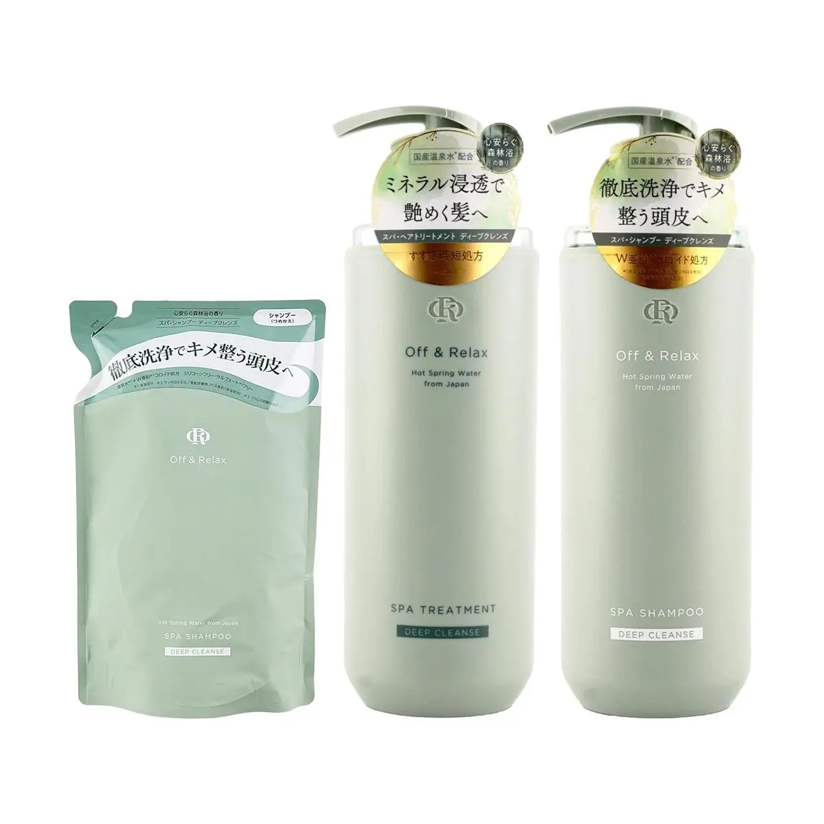 OFF&RELAX Japan Oil Control Shampoo & Conditioner Set - 460ml Shampoo, 400ml Refill, 460ml Conditioner - Silicone-Free, Long-Lasting 72H Oil Control Value Pack