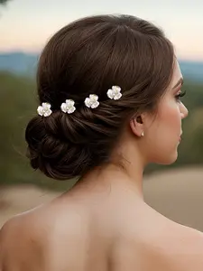 Elegant Resin Flower Hairpin for Women, Bridal Wedding Accessory, Fashion Hair Decoration, Perfect for Bridesmaids and Girls