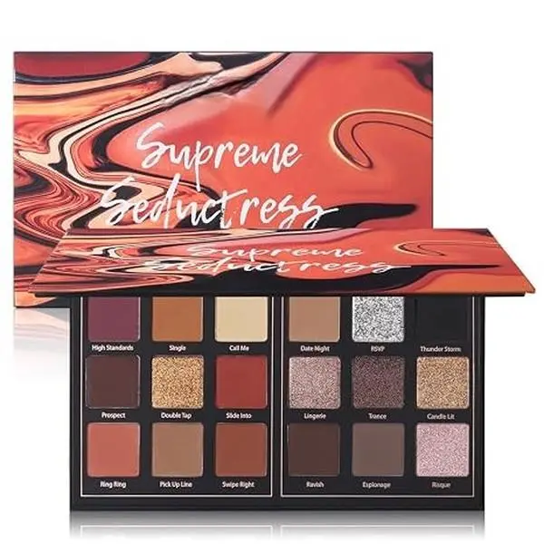 Eyeshadow Palette Pro 18 Colors Pigmented Shimmer Glitter Eye Shadow Palette, Long Lasting Waterproof Dark Smokey Powder Cosmetics Pallet Halloween Valentine Gift Makeup Kit