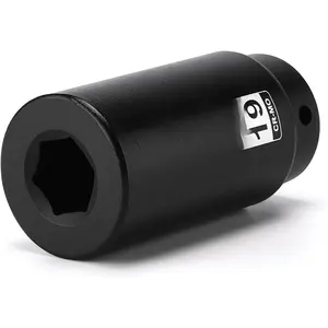 1/2" Drive 19mm Harmonic Balancer Socket, CR-MO, Heavy Duty Crank Bolt  for Stubborn