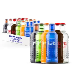 BAWLS Guarana Variety 24 Pack, BAWLS Guarana Drink, Guarana Soda, Guarana Fueled Soda for Energy, High Energy Caffeinated Drink, 10oz 24 Pack Glass Bottles Beverage