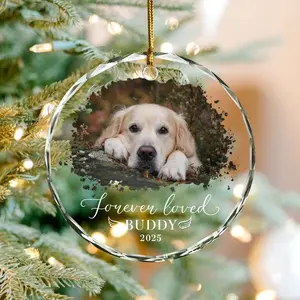 Custom Engraved Dog Memorial Ornament - Personalized Sympathy Gift for Dog Lovers - In Memory of a Beloved Pet