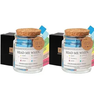 Scripture Verse Jar- Unisex, 1PC/2PCS Glass Jar, Bible Verse Jar, Christian gift Read Me Jar Religious stuff Bottles Organiser Read Me When Bible Verses Jar Religious Christian Gifts for Women Men Christian Devotionals for Women & Men Catholic Faith