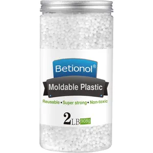 Betionol Moldable Plastic Clay, 2Lb/32oz White Modeling Clay Thermoplastic Beads for DIY Modeling Making Creative Activity, Good Creating Teaching Kits for Adults or Kids