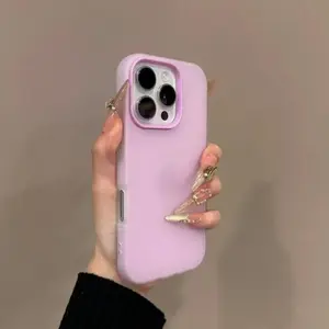 Fashionable Jelly Cute Two-Tone Shockproof Phone Case for iPhone 11-17 Pro Max Ultra-Soft TPU+PC Protective Cover