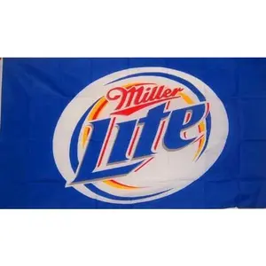 APFoo Miller lite flag High Life Beer Flags Blue Banner Home Yard Garden Decor 3x5Ft