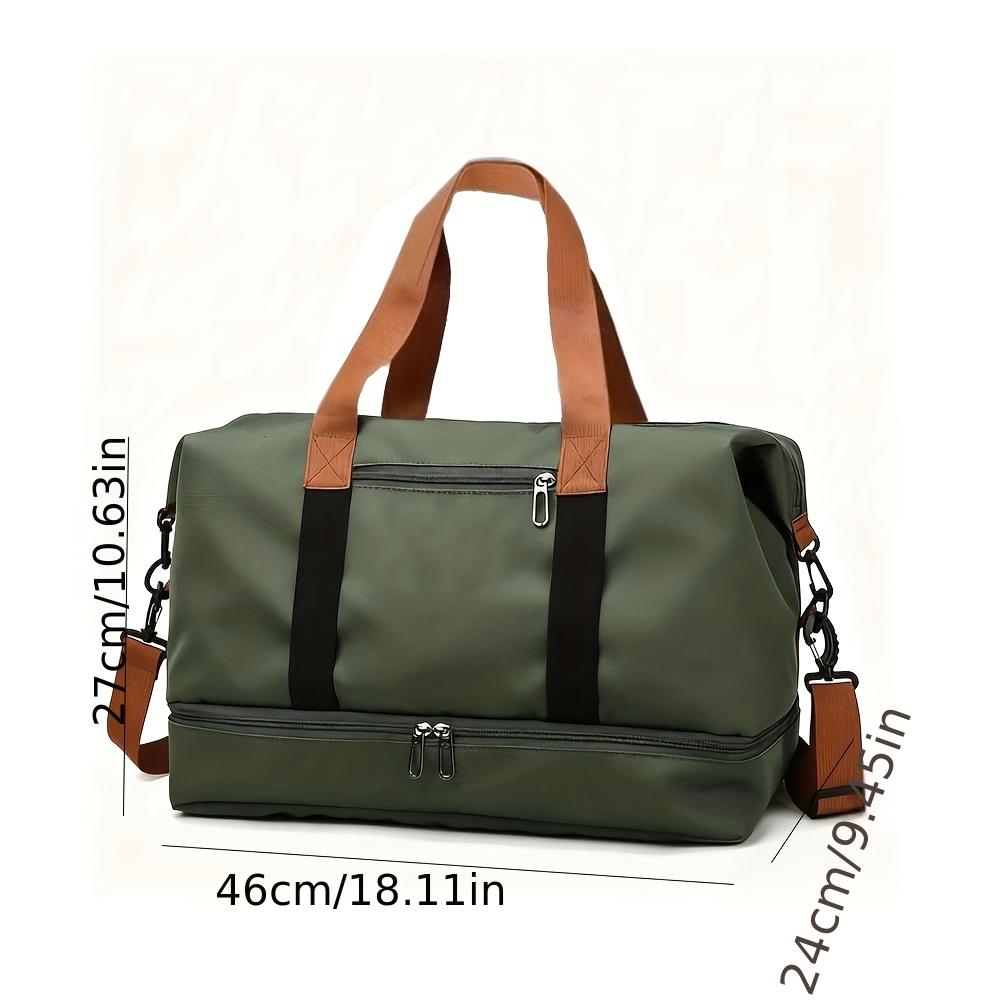 Deep Green Dry Wet Separation Fitness Bag! Lightweight & Large Capacity Travel Storage Luggage Bag Perfect for Short Trips, Business, Travel & Daily Use. Versatile Casual Shoulder Crossbody Handbag for Easy Carry