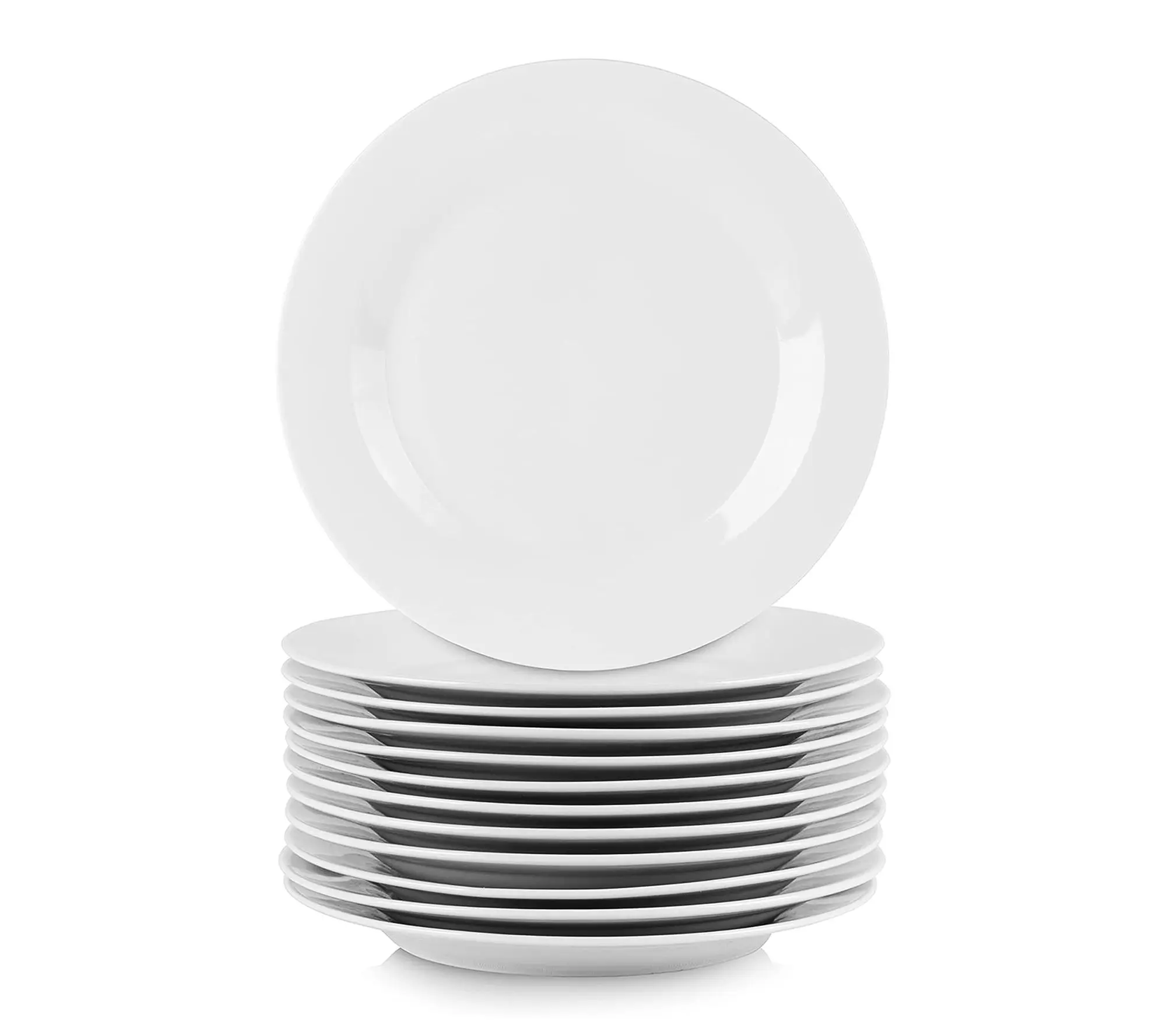 Elama Professional Kitchen 12Pc Porcelain SaladPlate Set White Elama Professional Kitchen 12Pc Porcelain SaladPlate Set White