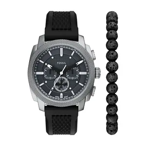 Fossil Men's Machine Chronograph Black Silicone Watch