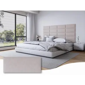 Peel and Stick Upholstered Wall Mounted Headboard  Size, 9 Panels Tufted Fabric Headboard,Wall Mounted Headboards, Interior Wall Panels for Bedroom, 10"x24" Beige