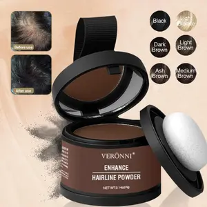 Natural Hairline Powder, Waterproof Hairline Drawing Powder with Mirror & Sponge, Root Touch Up Hair Powder, Hair Coverage Products, Suitable for Thinning Hair, Ideal for Hairline Shaping Haircare