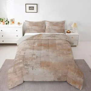 Watercolor Tie Dye Comforter Set,Ombre Gradient Beige and Grey Bedding Set,for Kids Teens Modern Abstract Duvet Insert,Grunge Aesthetic Down Comforter with