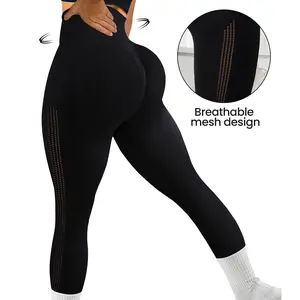 Betto Women's Plain High Waist Sports Leggings, High Stretch Seamless Skinny Yoga Pants, Ladies Sportswear Clothing for Gym Fitness Yoga Workout, Women's Tight Pants, Tummy Control