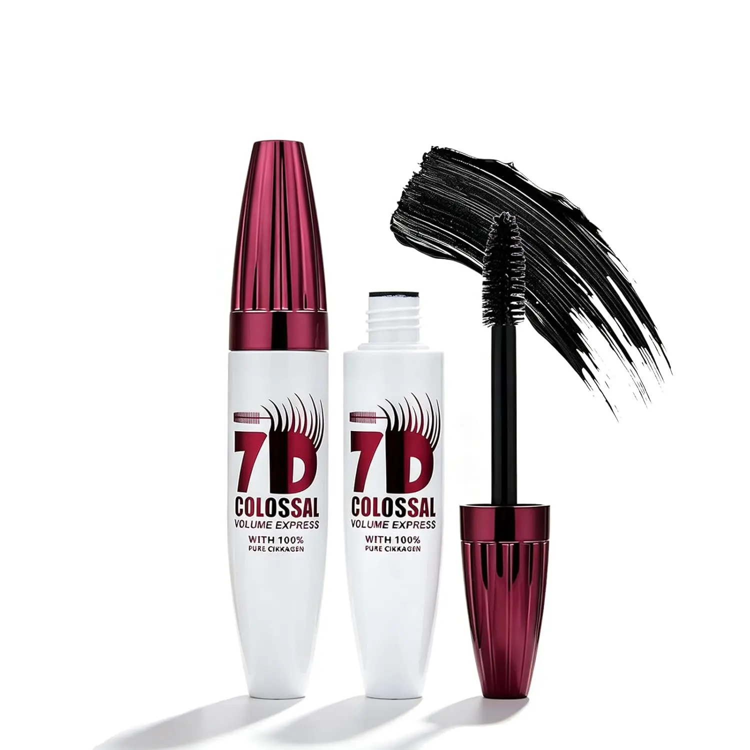 2 Packs 7D Waterproof Volume Mascara Thickening Softer Fuller Lashes Mascara