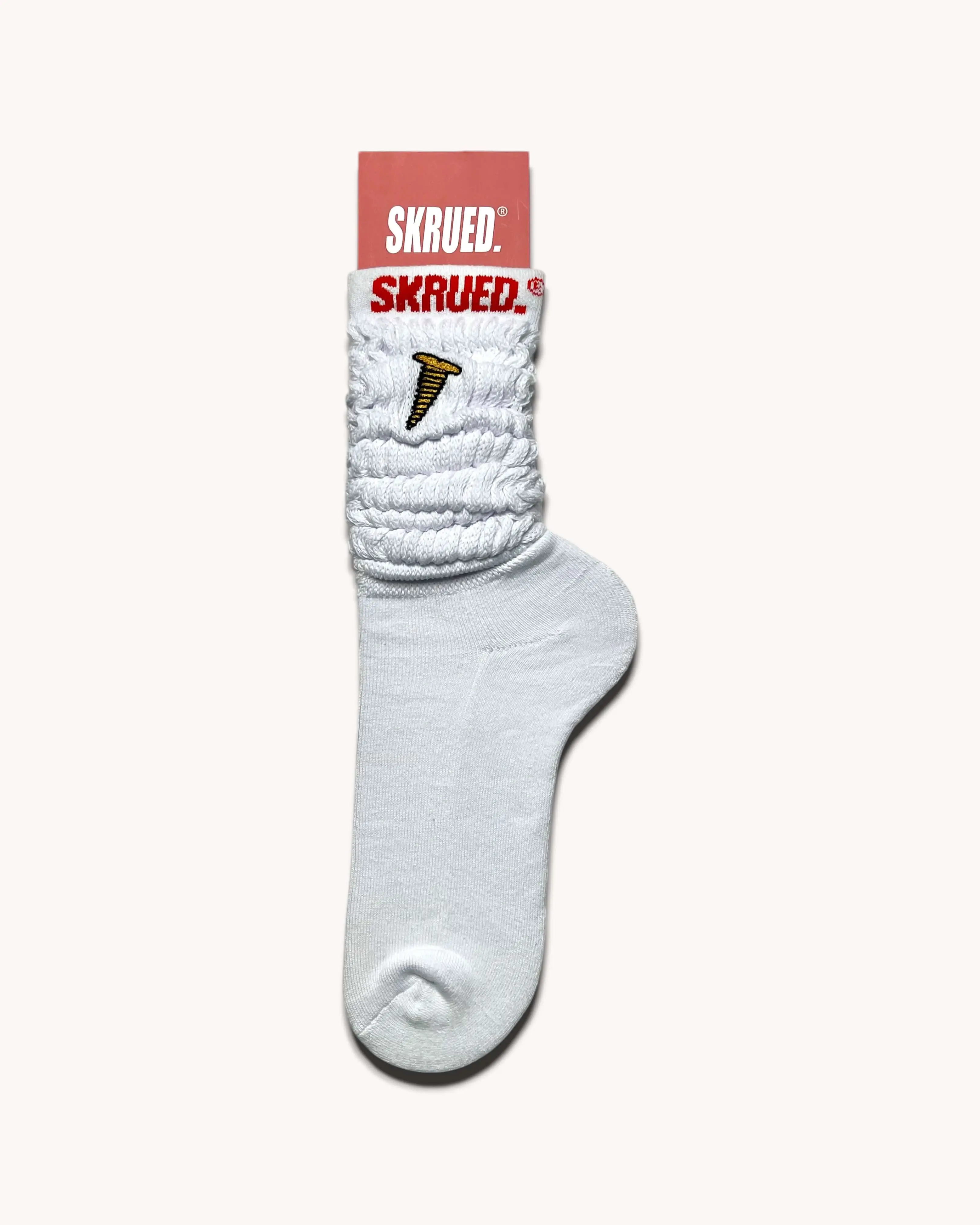 Inspire Logo Slouch Socks - White/Red