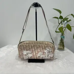 Pre-owned Christian Dior Pink Trotter Monogram Floral Appliqué Shoulder Bag X306 26.05.06