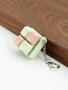 4 Keys Keyboard Design Keychain, 2024 New Style Novelty Silent Fidget Keychain Toy, Stress Relief Keychain for Class & Office Boring Vent, Keychain for Car Keys Decor