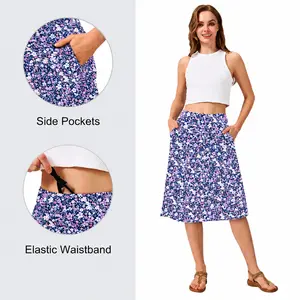Beroy:  Women's24" Active Skort Skirt Pockets - Running Tennis Golf Gym Long Active Casual Pockets (Available in Plus)