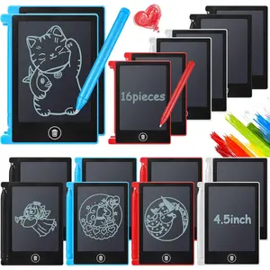 16 Pieces 4.5 Inch Mini LCD Writing Tablet Electronic Doodle Board for Colorful Drawing Tablet Erasable Writing Pad Reusable Learning Gift for Girls Boys (Mix Colors) Colorful LCD Writing Tablet Pack