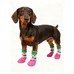 Waterproof Rubber & Cotton Classic Design Dog Shoes for Small Animals-Fall Season Non-slip Warm Outdoor Use