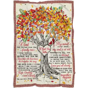 Loving Memory Blanket - 60"x50" Cardinal Remembrance Sympathy Gift for Loss of Loved One