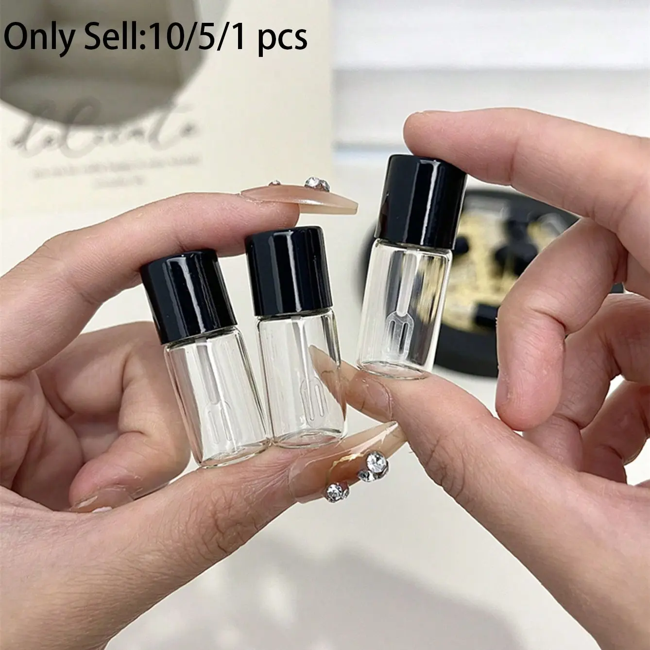 10/5/1 pcs-Liquid Foundation Refill Bottle, Makeup Concealer Essence Sample, Lip Oil Refill Empty Bottle, Travel Portable, Flat Brush Cover Glass Tube