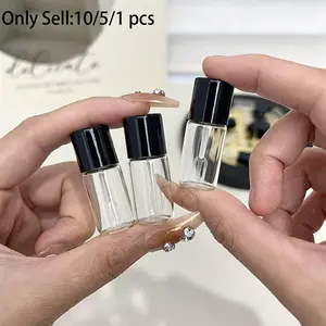 10/5/1 pcs-Liquid Foundation Refill Bottle, Makeup Concealer Essence Sample, Lip Oil Refill Empty Bottle, Travel Portable, Flat Brush Cover Glass Tube