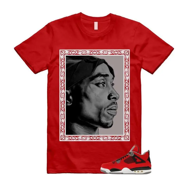 AJ4 Fire Red Matching T Shirt, 2PAC Graphic Shirt, 90s Hip Hop Tee, Gift For Women and Man, Unisex T-Shirt, Sneaker Head Gift